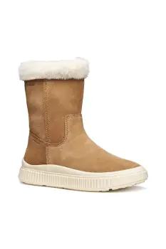 Geox pantofi de iarna din nubuc pentru copii LAQUINNY culoarea maro, J56NFB.00022 imagine