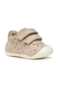 Geox pantofi din piele intoarsa pentru copii TUTIM culoarea bej, B9440B.007NF imagine