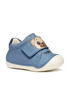 Geox pantofi din piele pentru bebelusi TUTIM culoare albastra B3539C.00085 imagine