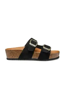 Geox papuci din piele D BRIONIA H femei, culoarea negru, D551DA 00022 C9999 imagine