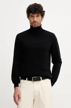 Geox pulover din amestec de casmir culoarea negru, light, cu guler, M5670E T3298 imagine