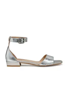 Geox sandale de piele D NEW ERAKLIA 15 femei, culoarea argintiu, D5580B 000KY C1007 imagine