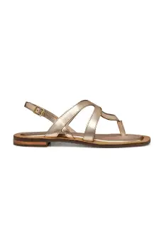 Geox sandale de piele D SOZY QC femei, culoarea auriu, D55YFC 000N6 C2012 imagine