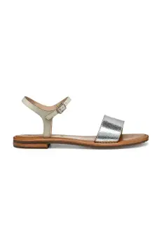 Geox sandale de piele D SOZY S femei, culoarea argintiu, D55LXJ 0KY81 C1W1S imagine