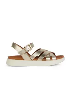 Geox sandale de piele D XAND 2S femei, culoarea auriu, D35PAB 000CF C2012 imagine