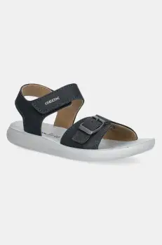 Geox sandale din nabuc pentru copii LIGHTFLOPPY culoarea albastru marin, J45GQD.00032 imagine