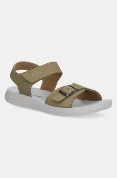 Geox sandale din nabuc pentru copii LIGHTFLOPPY culoarea verde, J45GQD.00032 imagine