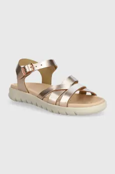 Geox sandale din piele pentru copii SANDAL SOLEIMA culoarea auriu imagine