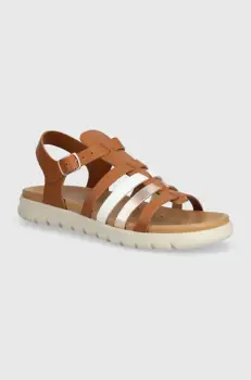 Geox sandale din piele pentru copii SANDAL SOLEIMA culoarea maro imagine