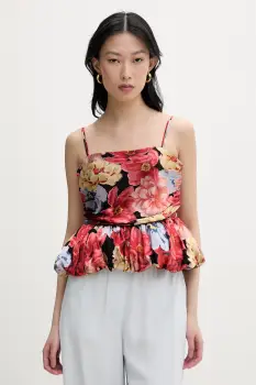 Gestuz bluza cu bretele pentru femei, cu amestec de matase imagine