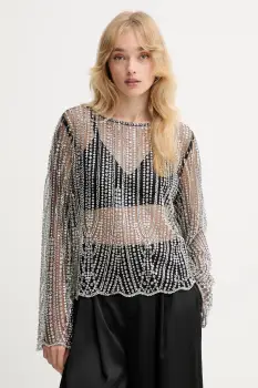 Gestuz bluza culoarea argintiu, modelator, 10910698 imagine