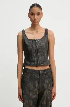 Gestuz bluza din piele culoarea negru, modelator, 10909487 imagine