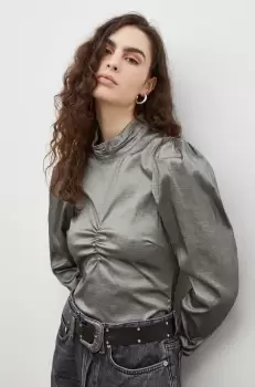 Gestuz bluza femei, culoarea gri, neted imagine