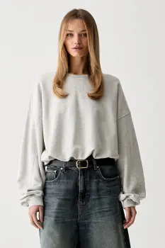 Gestuz hanorac oversized pentru femei, cu bumbac GZkahla imagine