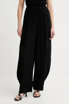 Gestuz pantaloni culoarea negru, lat, high waist, 10910440 imagine