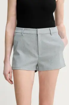 Gestuz pantaloni scurti femei, culoarea gri, melanj, medium waist, 10910018 imagine