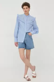 Gestuz pantaloni scurti jeans femei, neted, high waist imagine