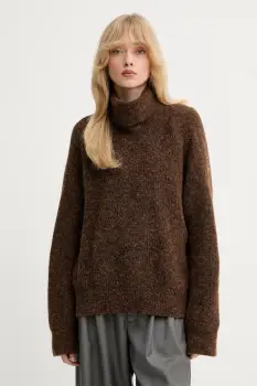 Gestuz pulover culoarea violet, cu guler, 10909446 imagine