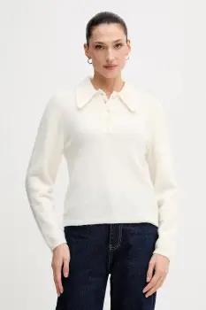 Gestuz pulover de lana culoarea bej, 10910589 imagine