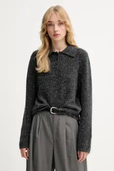 Gestuz pulover de lana culoarea gri, 10910589 imagine