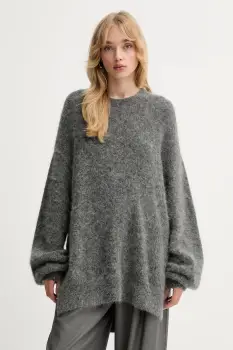 Gestuz pulover de lana culoarea gri, calduros, 10910659 imagine