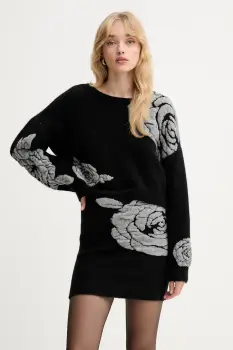 Gestuz pulover din amestec de lana culoarea negru, calduros, 10910594 imagine