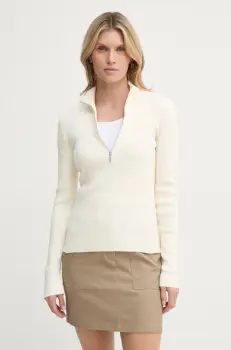 Gestuz pulover femei, culoarea bej, light, cu turtleneck, 10909819 imagine