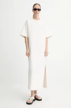 Gestuz rochie culoarea alb, maxi, dreapta, 10910335 imagine