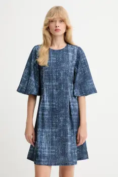 Gestuz rochie culoarea albastru marin, mini, evazati, 10910411 imagine