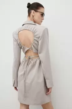 Gestuz rochie culoarea bej, mini, drept imagine