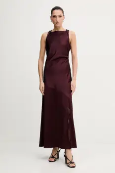 Gestuz rochie culoarea bordo, maxi, evazati, 10910802 imagine