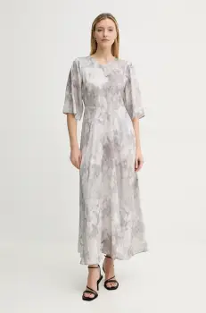 Gestuz rochie culoarea gri, maxi, drept, 10909874 imagine