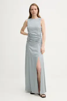 Gestuz rochie culoarea gri, maxi, evazati, 10909913 imagine