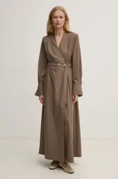 Gestuz rochie culoarea maro, maxi, evazati, 10909754 imagine