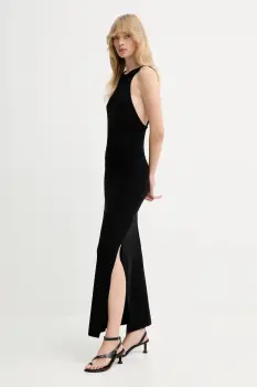 Gestuz rochie culoarea negru, maxi, drept, 10910454 imagine