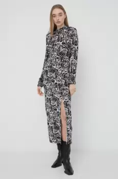 Gestuz rochie culoarea negru, maxi, drept imagine