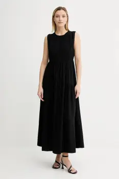 Gestuz rochie culoarea negru, maxi, evazati, 10910441 imagine