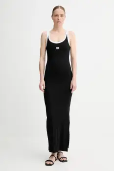 Gestuz rochie culoarea negru, maxi, mulata, 10910276 imagine