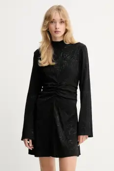 Gestuz rochie culoarea negru, mini, evazati, 10910606 imagine