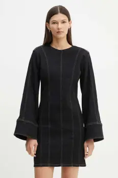 Gestuz rochie culoarea negru, mini, mulata, 10909401 imagine