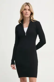 Gestuz rochie culoarea negru, mini, mulata, 10909820 imagine