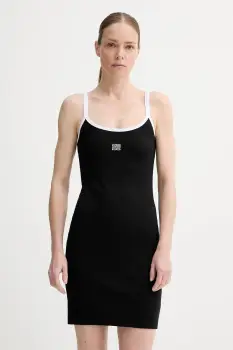 Gestuz rochie culoarea negru, mini, mulata, 10910278 imagine