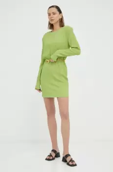 Gestuz rochie culoarea verde, mini, evazati imagine