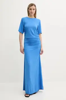 Gestuz rochie culoarea violet, maxi, drept, 10910125 imagine