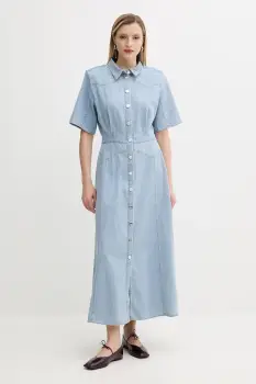 Gestuz rochie jeans maxi, drept, 10910194 imagine