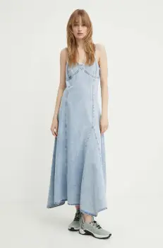 Gestuz rochie jeans maxi, evazati, 10909049 imagine