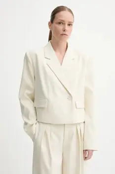 Gestuz sacou culoarea bej, cu doua randuri de nasturi, uni, 10910169 imagine