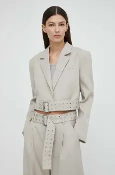 Gestuz sacou culoarea gri, un singur rand de nasturi, uni, 10908857 imagine