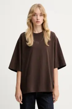 Gestuz tricou culoarea maro, 10910545 imagine