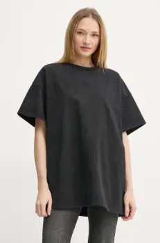 Gestuz tricou din bumbac femei, culoarea negru, 10909709 imagine